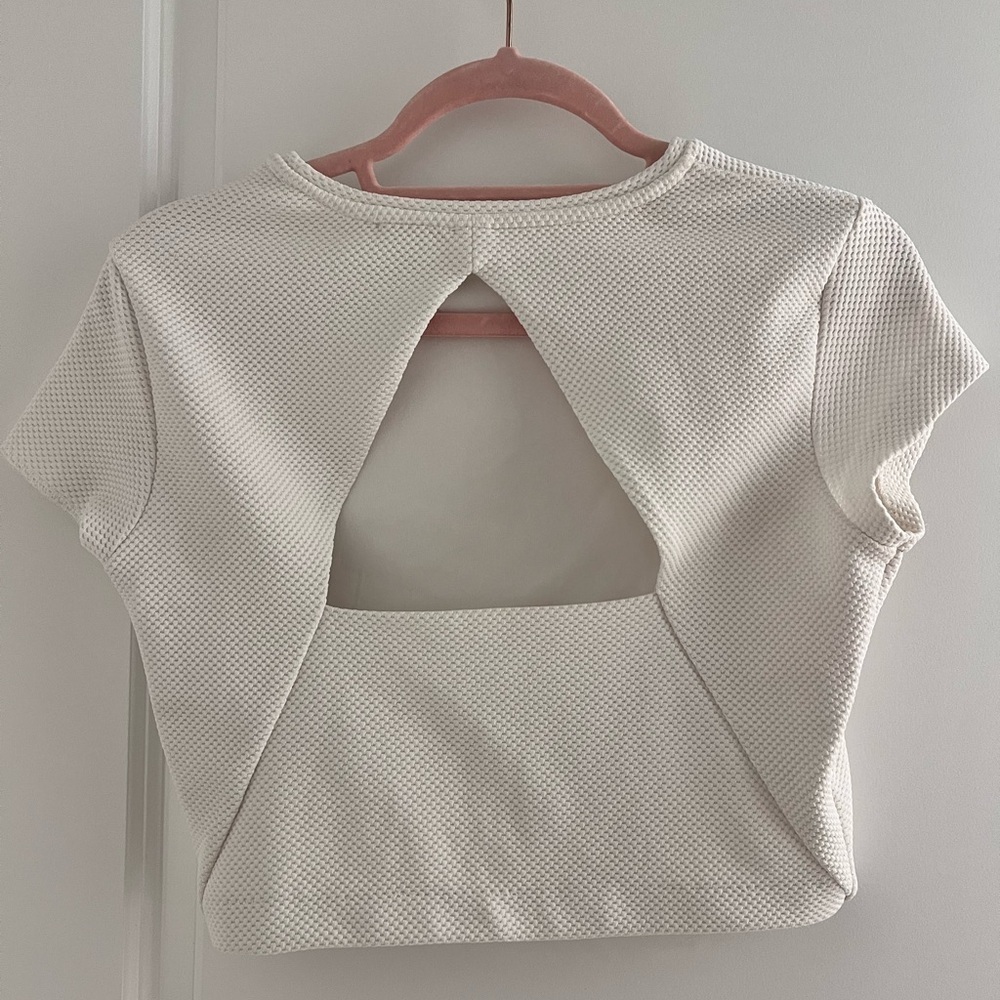 H&M Off White Crop Top Size 6 - Picture 3 of 11